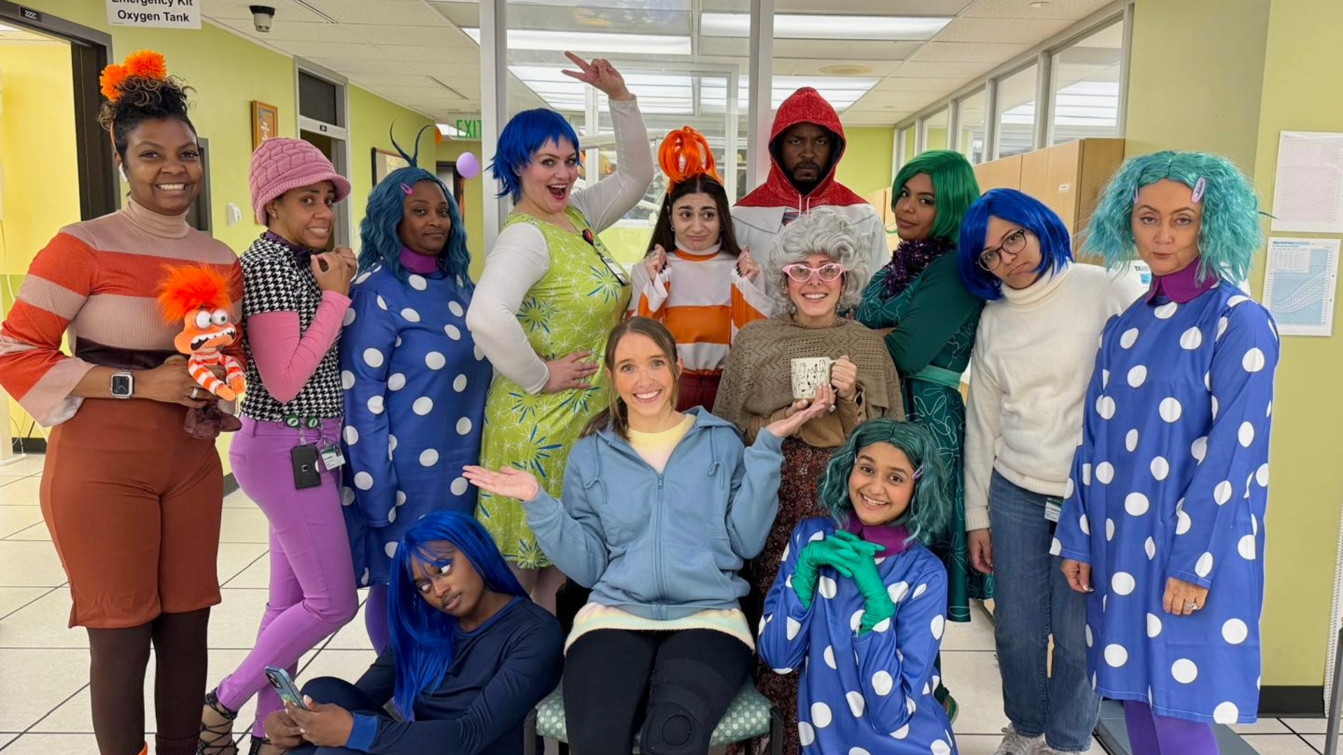 UAB SOD Pediatric Residents dressed up at Inside Out 2 characters