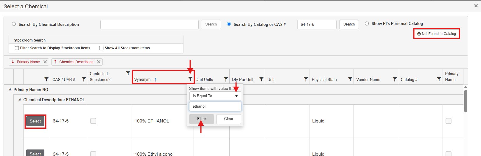 screenshot of software
