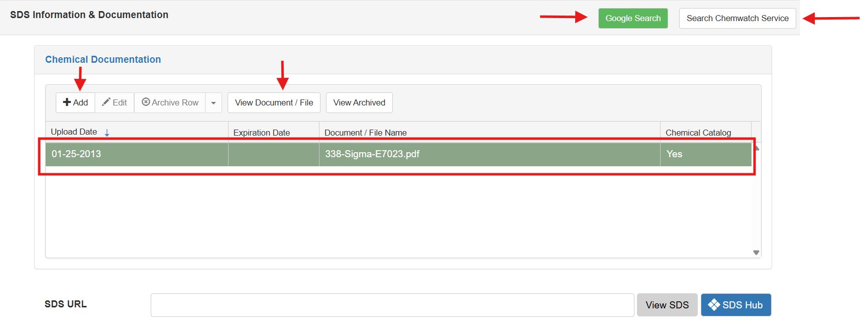screenshot of software