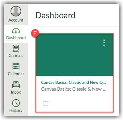 screenshot of a course card