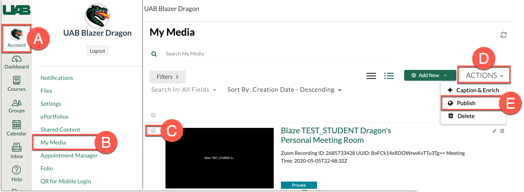 Instructor Guide Zoom in Canvas eLearning UAB