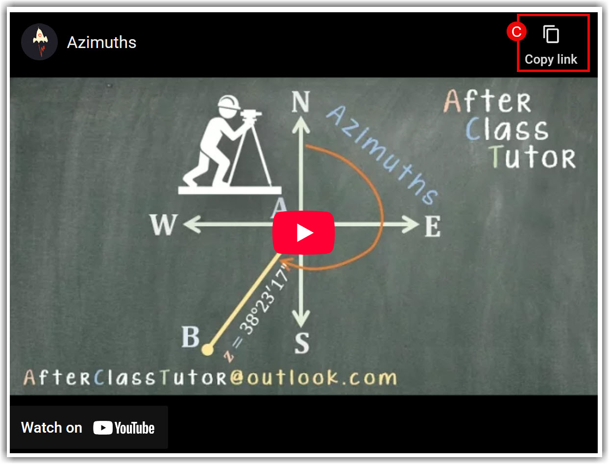 Copying link from YouTube embedded video