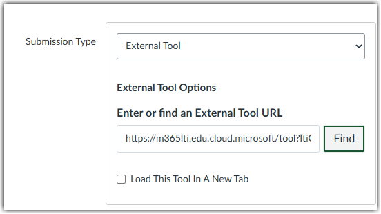 Screenshot of creating online embedded assignment.