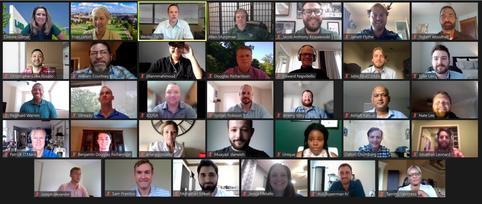 Screen capture of the zoom virtual meeting. 