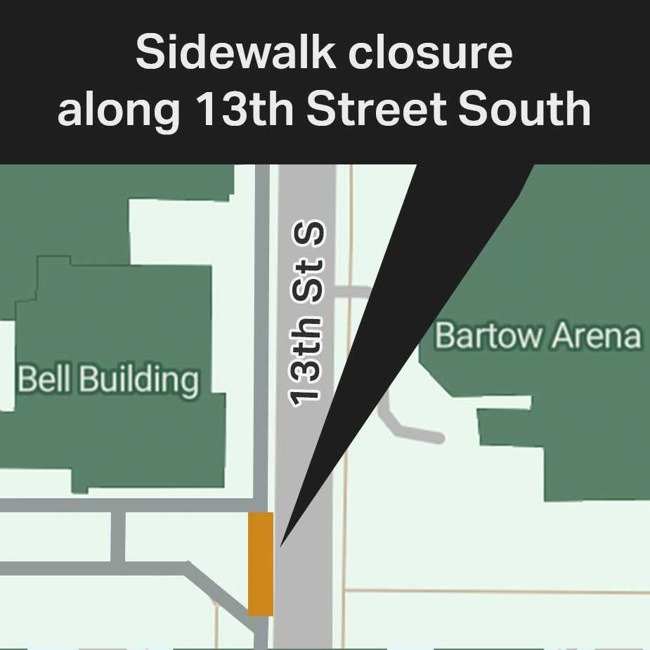 13th Street South Sidewalk Closure
