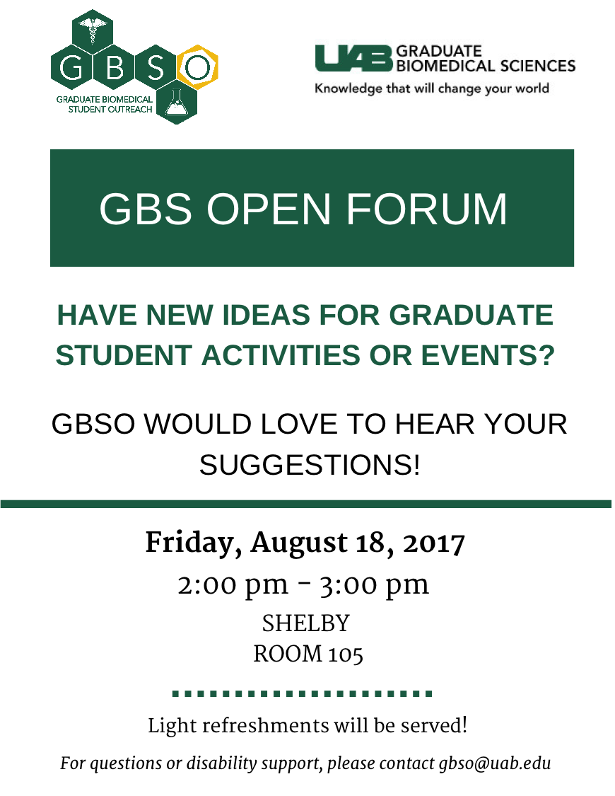 GBSO Open Forum 2017