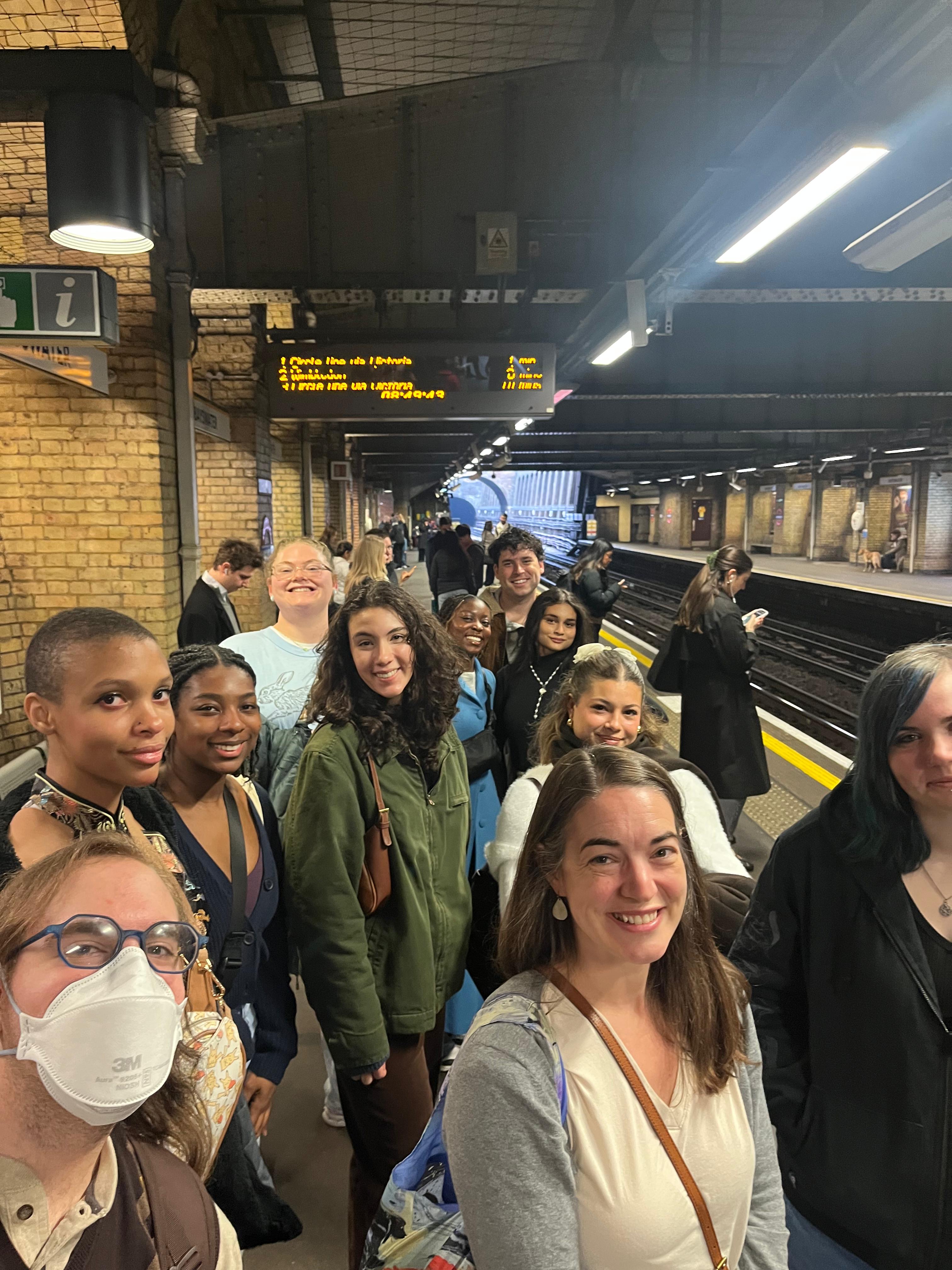 UK students in subway.