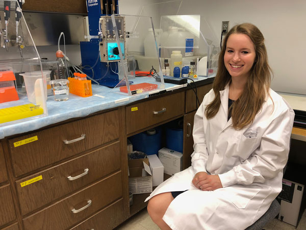 Catie Scull in lab.