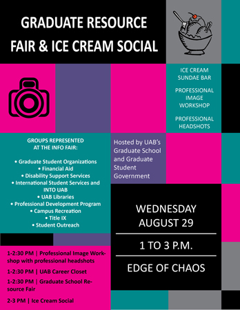 Grad Fair and Ice Cream Social multicolor flyer.