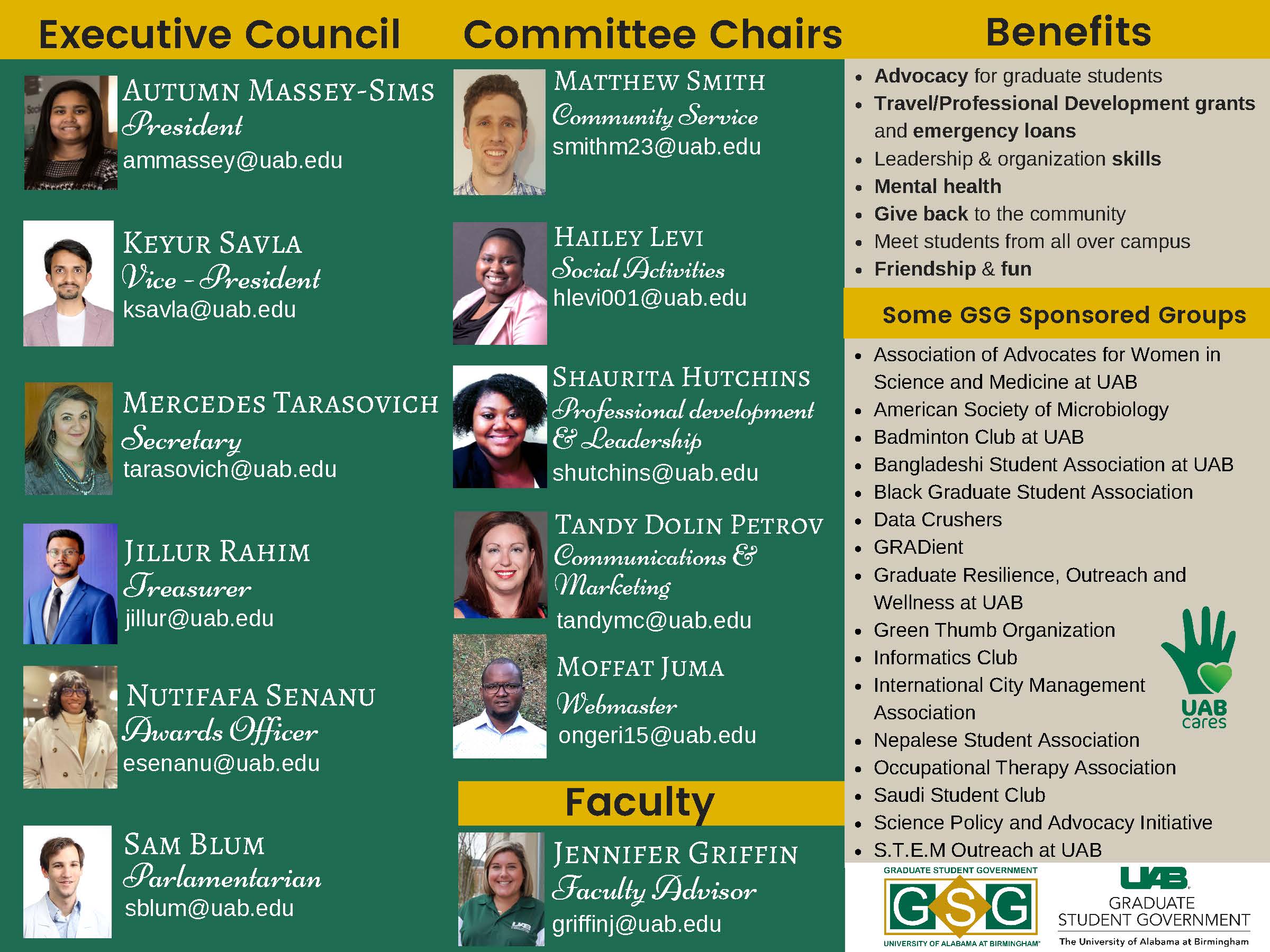 2022 2023 GSG Exec Committee Trifold Flyer. Page 2