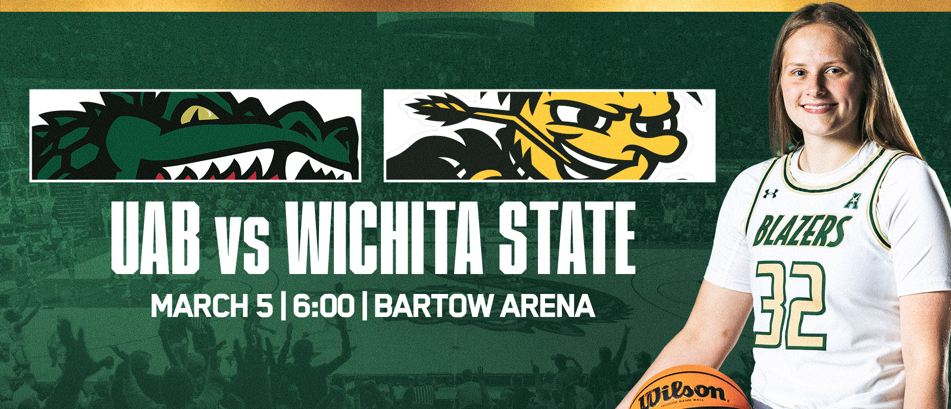 UAB Women's Basketball: Blazers vs Wichita State. March 5, 6:00pm at Bartow Arena.