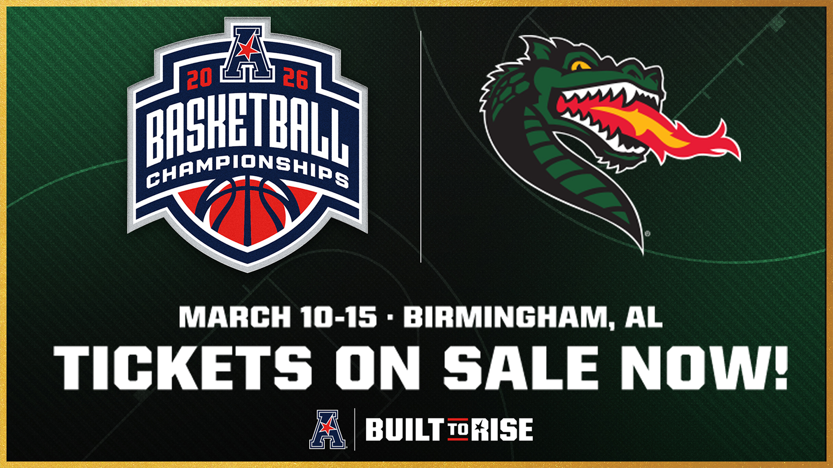 2026 AAC Basketball Championships: March 10-15 at Legacy Arena. Tickets on sale now.