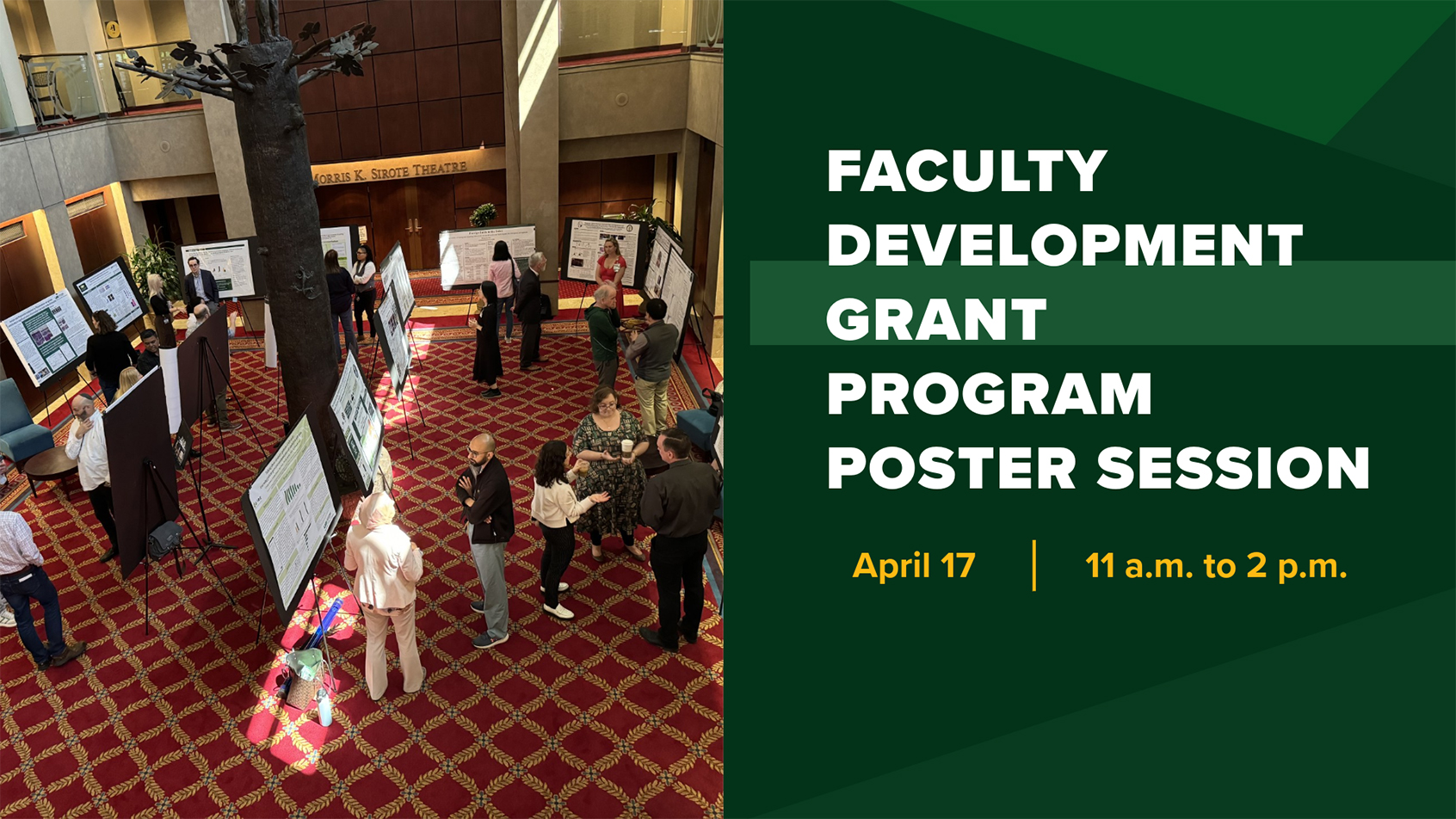 Faculty Development Grant Program Poster Session: Friday April 17, 11:00am-2:00pm, Alys Stephens Center