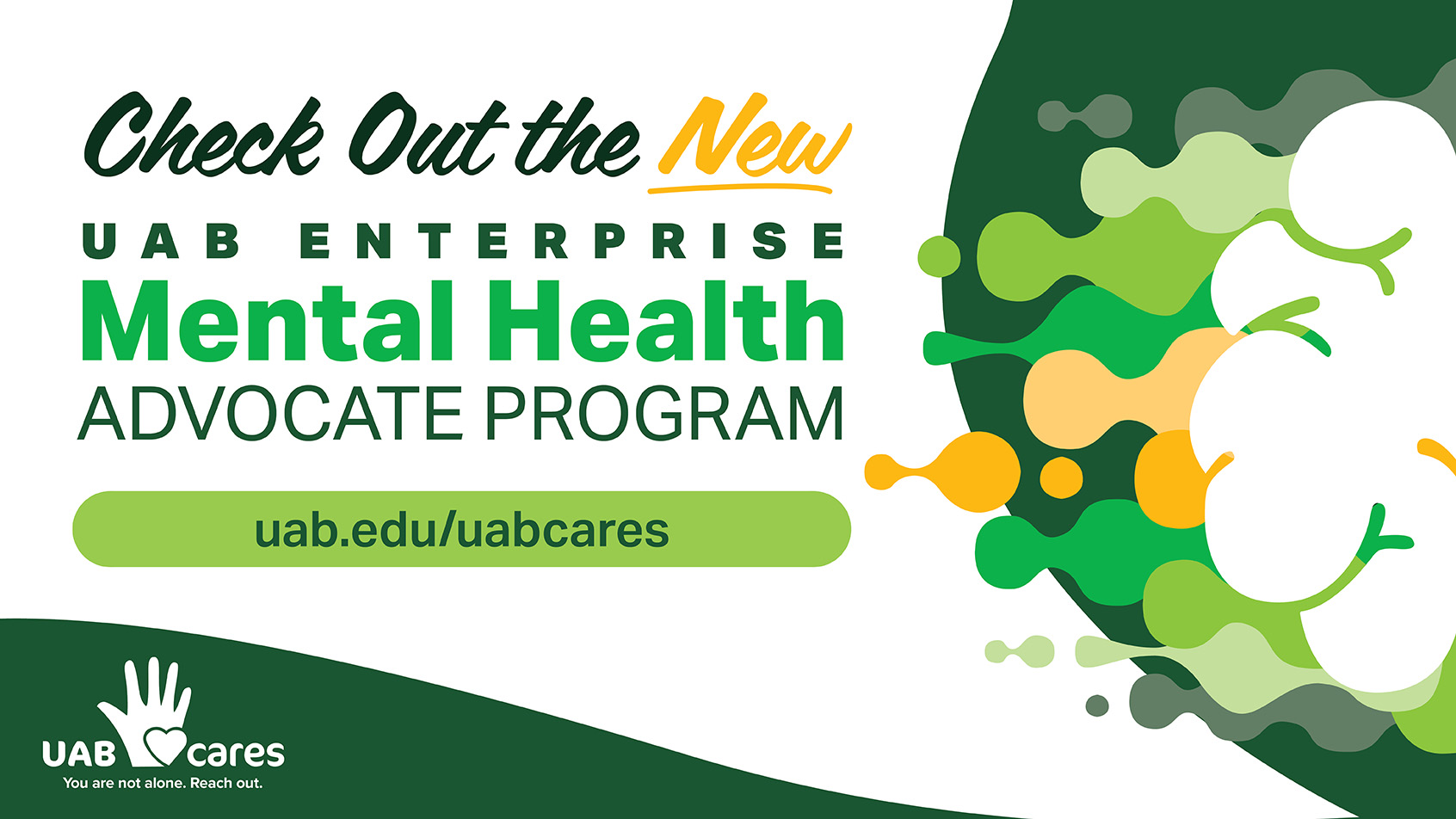 UAB Enterprise Mental Health Advocate Program: Become a UAB Mental Health Advocate. Tracks for UAB faculty & staff, UAB Medicine, and UAB students.