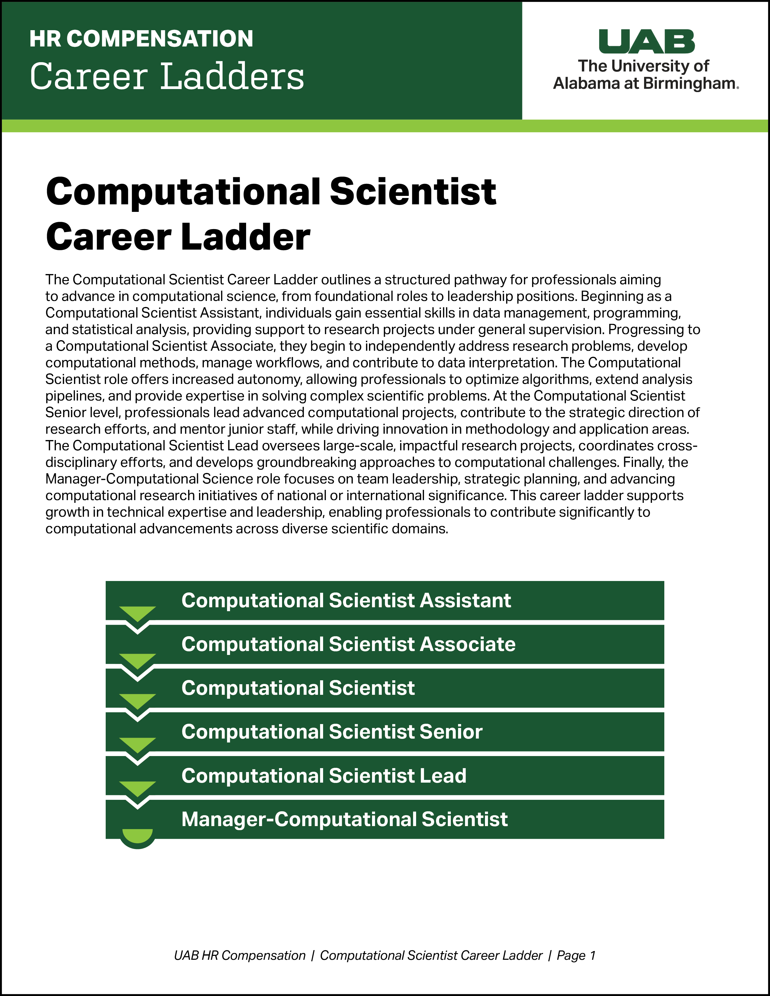 Computational Scientist Career Ladder