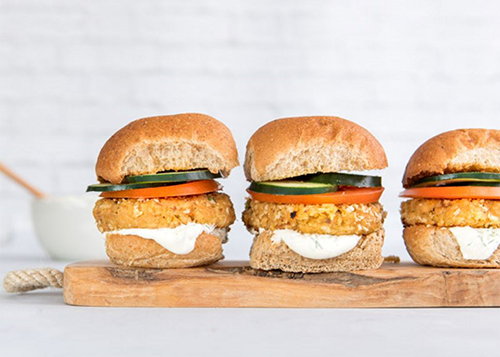 Salmon Sliders with Lemon-Dill Spread