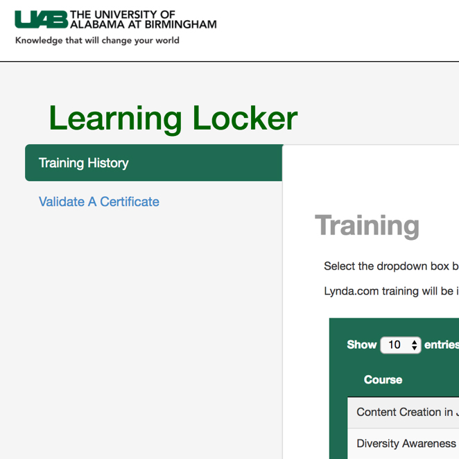 Learning Locker includes Lynda records