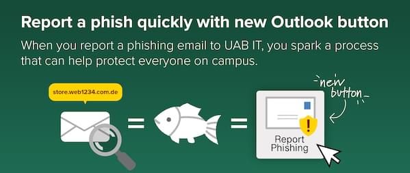 Report a phish quickly with Outlook button