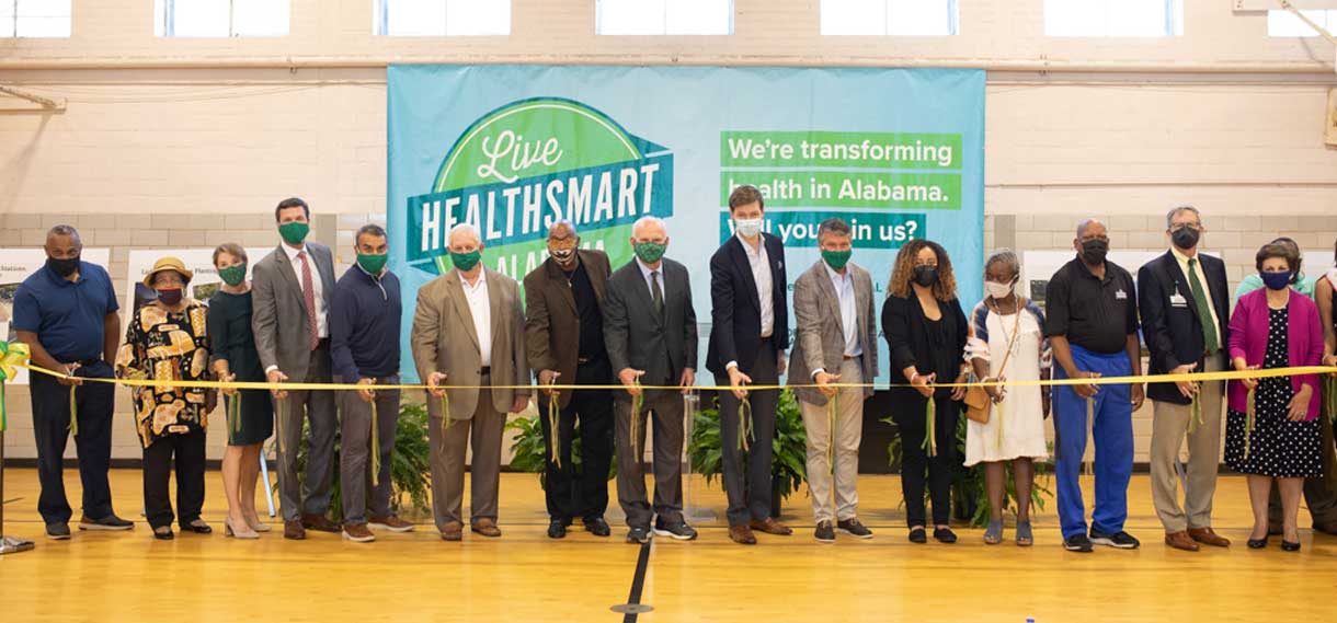 Titusville Ribbon Cutting (everyone is masked due to Covid restrictions).