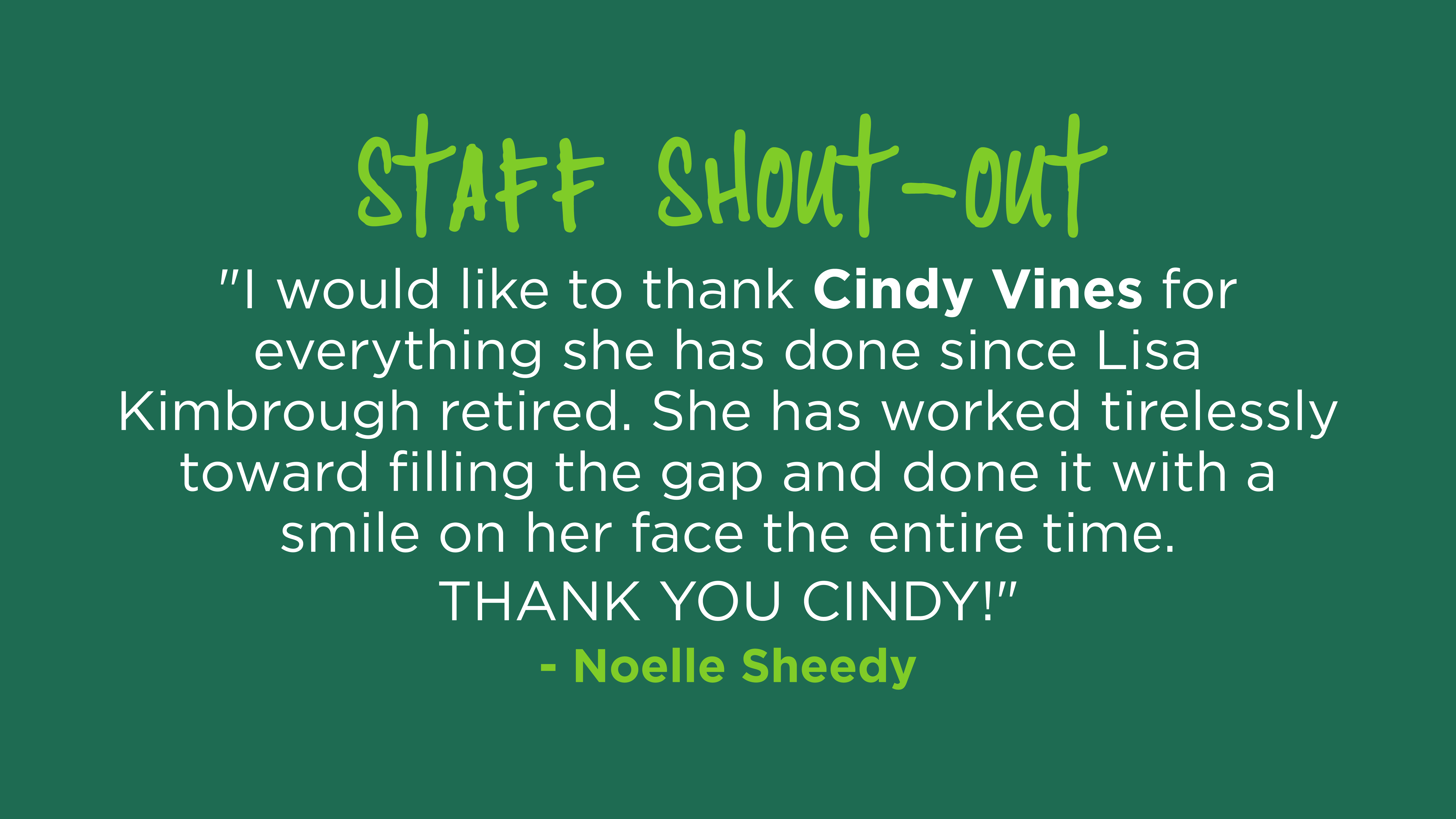 Shout Out For Cindy Vines 10 31 22