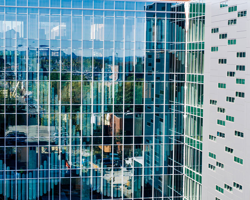 a close up of the Altec/Styslinger Genomic Medicine & Data Sciences building