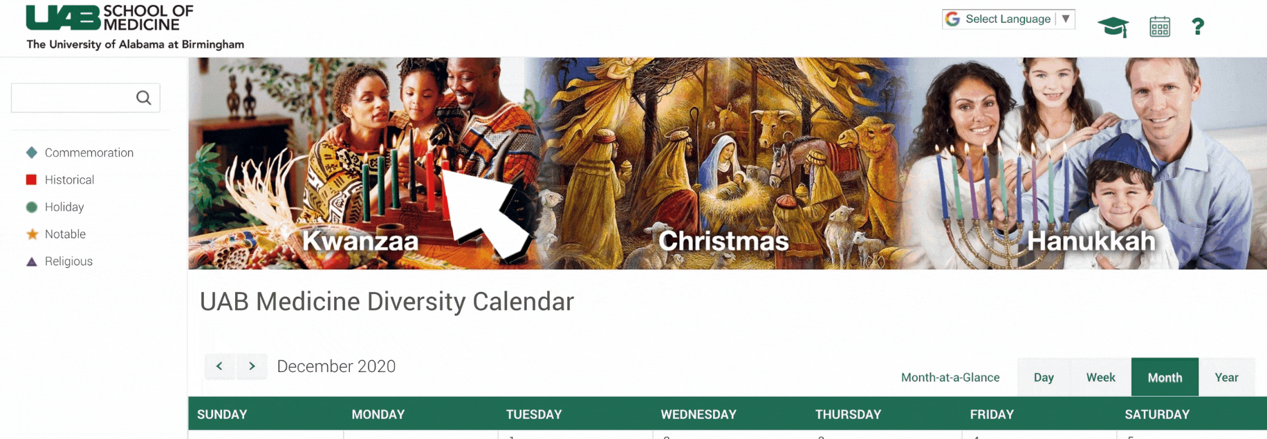 Diversity Calendar Click