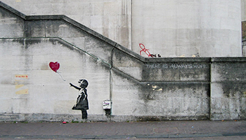 “Banksy Girl and Heart Balloon”, by Dominic Robinson