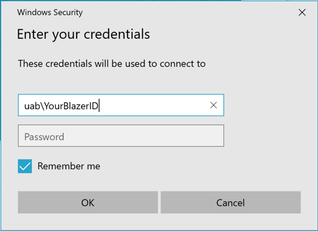 RDP credentials