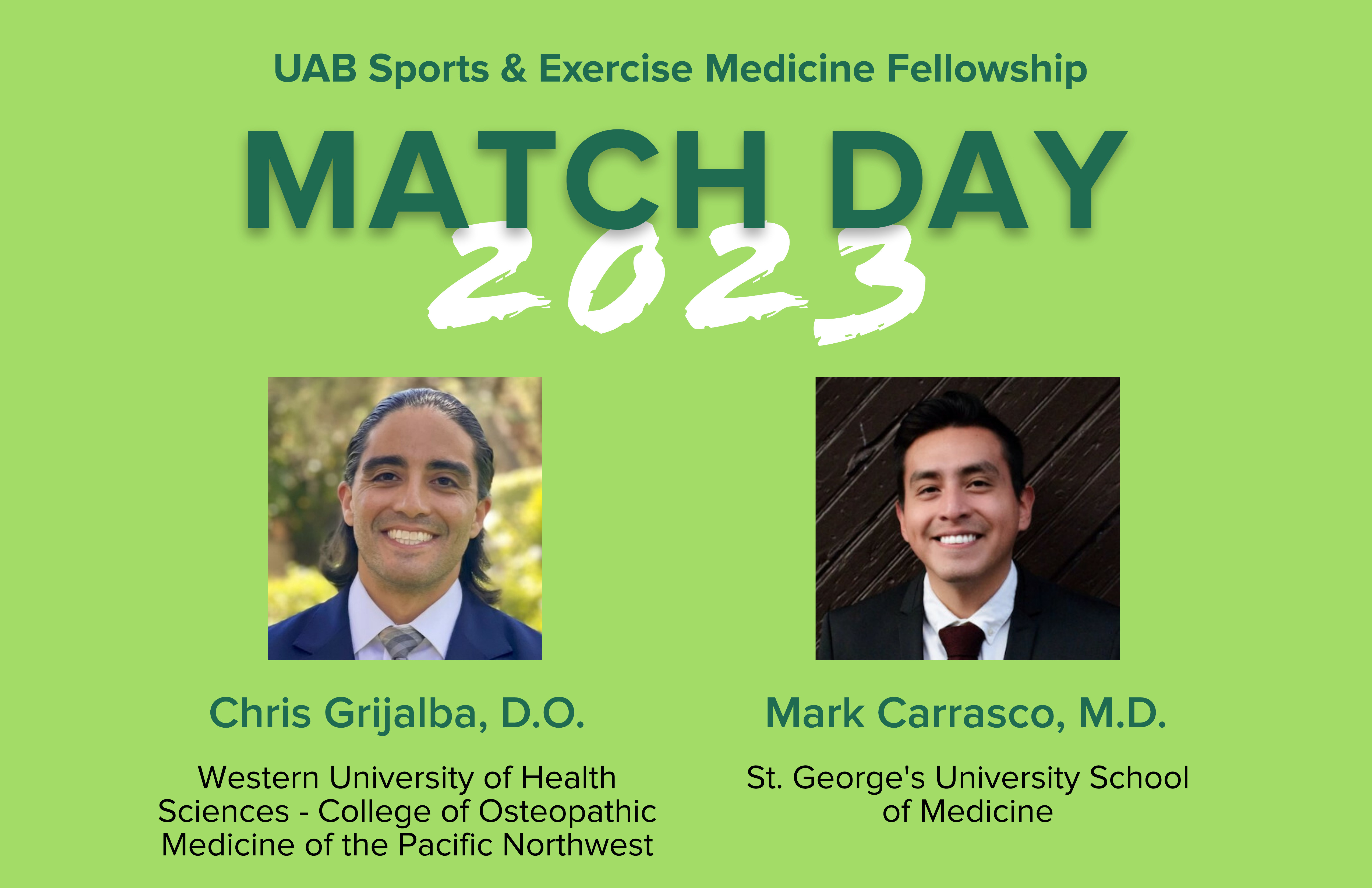 Department two new Sports & Exercise Medicine Fellows Family