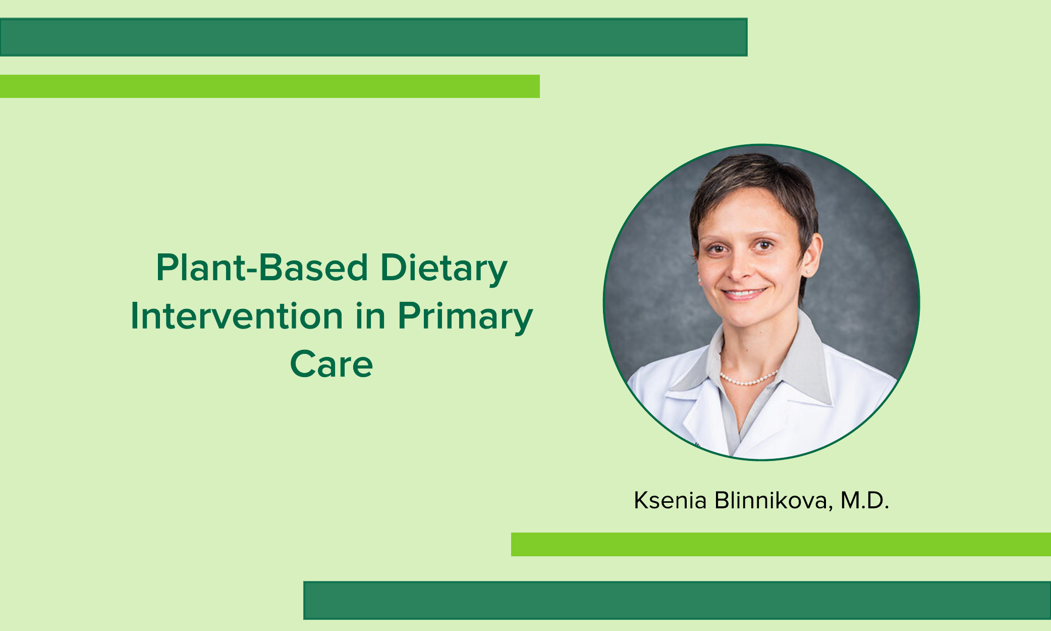 Plant-Based Dietary Intervention in Primary Care