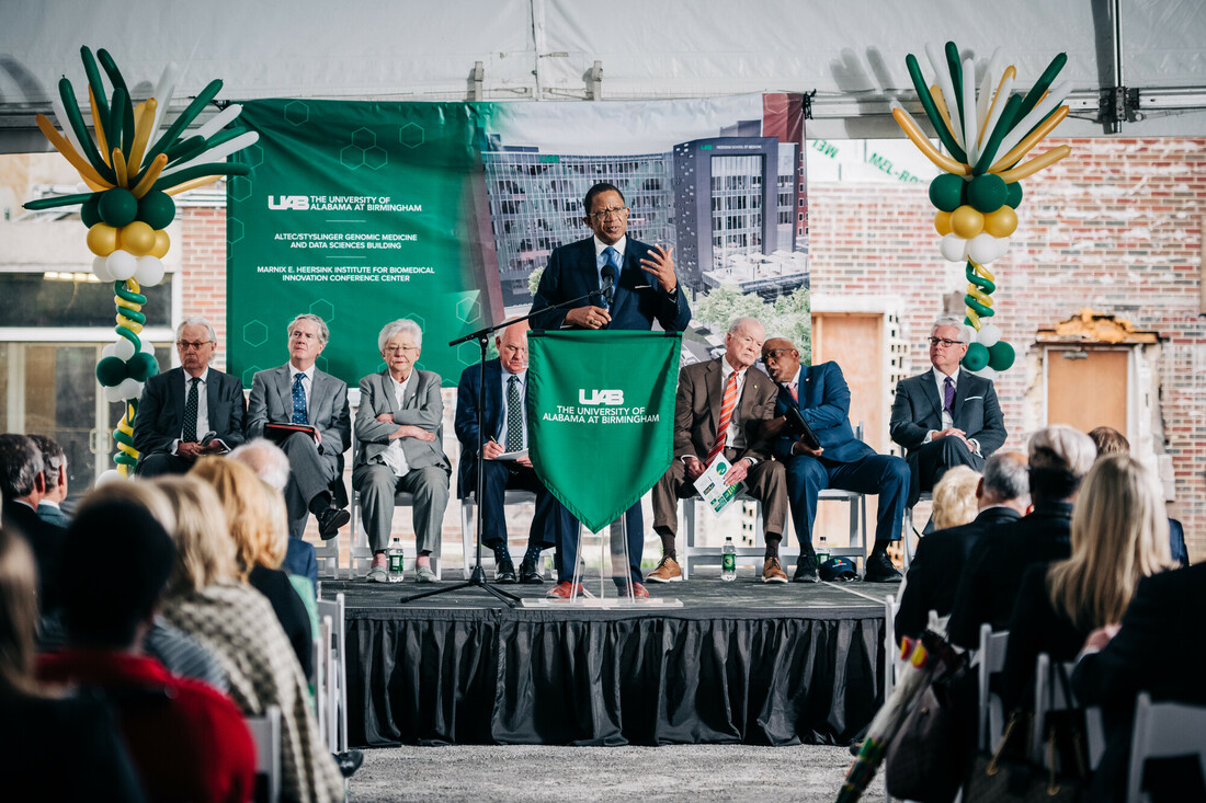 State, county, city leaders and donors join UAB to break ground on game-changing new genomics building