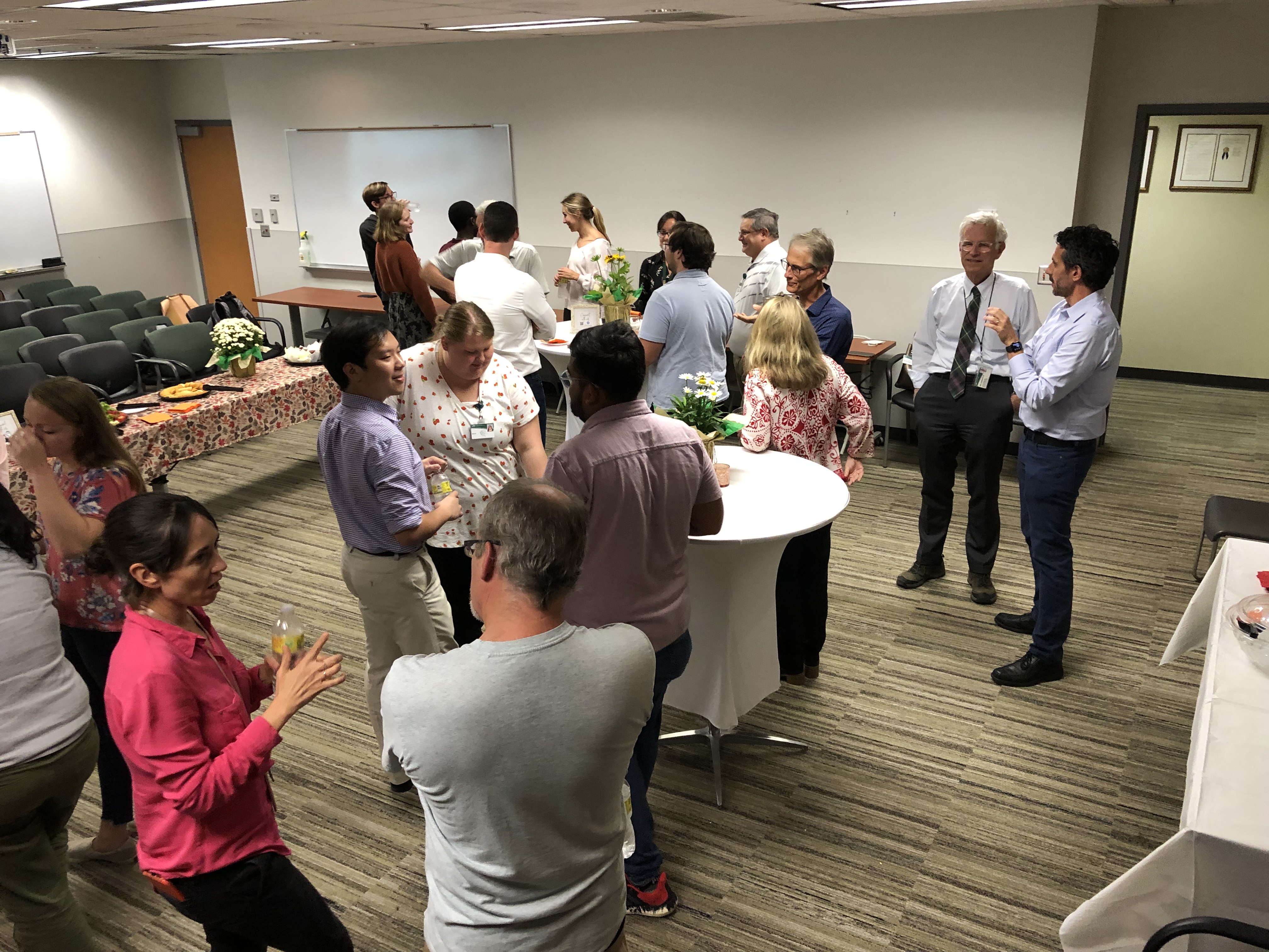 Scholars and mentors at the welcome party