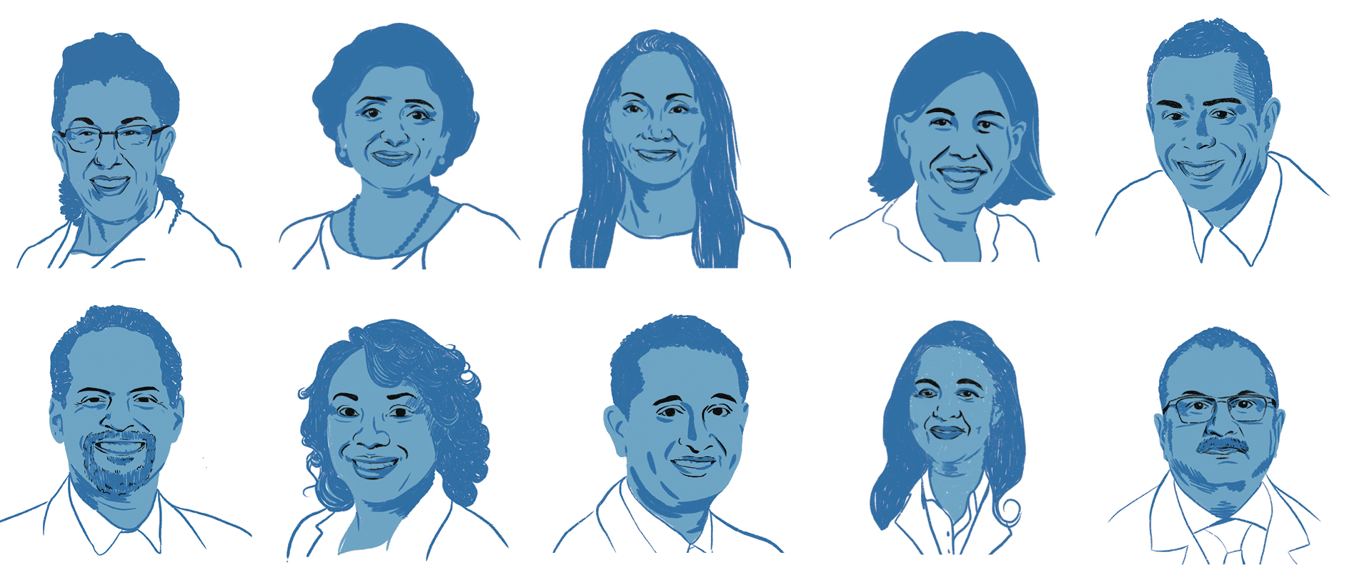 From left to right: Barbara Gower, Ph.D., Ambika Ashraf, M.D., Maria Grant, M.D., Andrea Cherrington, M.D., MPH, Gareth Dutton, Ph.D., Orlando Gutierrez, M.D., Monica Baskin, Ph.D., Tapan Mehta, Ph.D., Rita Basu, M.D., Ananda Basu, M.D.