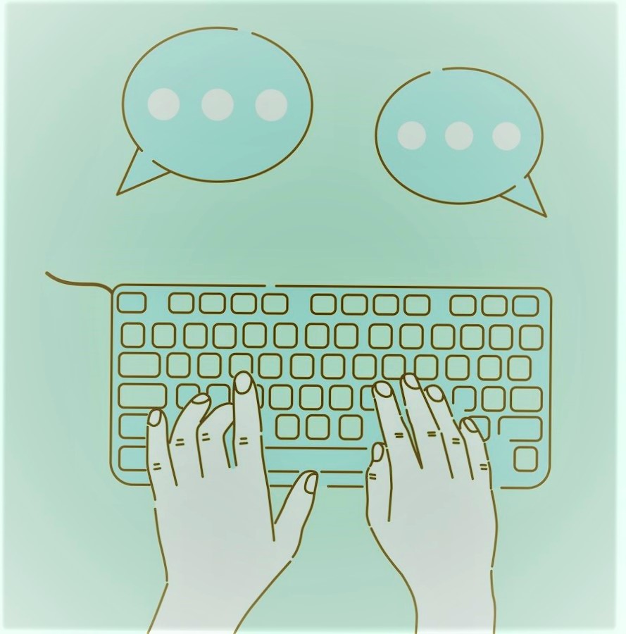 Hands Typing On Keyboard Cartoon Vector 30341159
