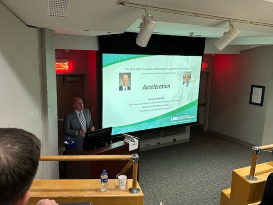 Dr. Mark Hadley presenting at a Duke Grand Rounds