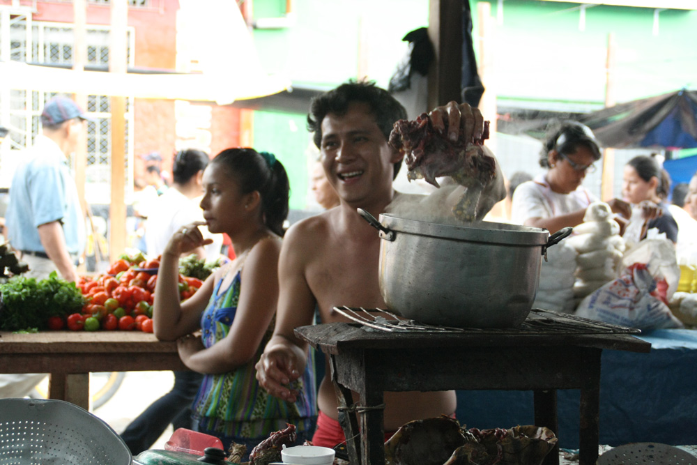 Turtle soup vendor at Belen Market