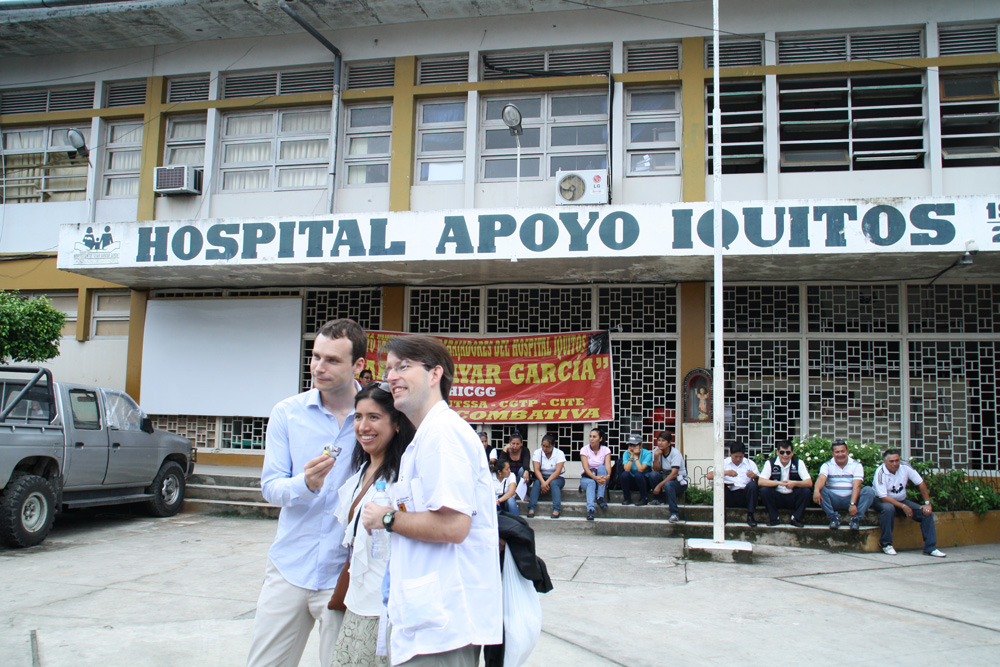 Germany, Australia and the U.S. are represented in this photo, taken outside the Apoyo Hospital