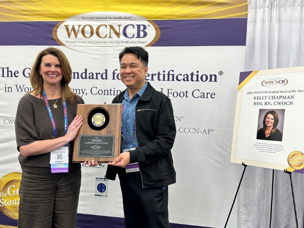 Certified wound, ostomy and continence nurse Kelly Chapman receives inaugural national award