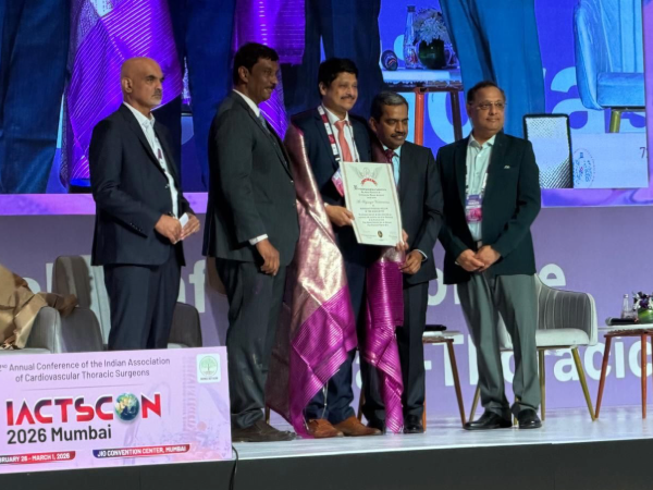 Venkateswaran receives Lifetime International Fellowship Award from Indian Association of Cardiothoracic Surgeons