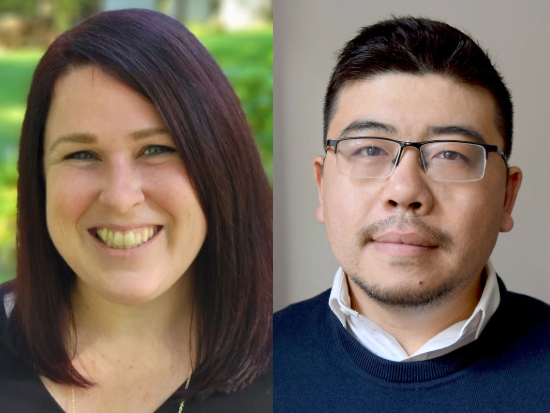 Professional headshots of Kirstie Cummings, Ph.D., and HaoSheng Sun, Ph.D.