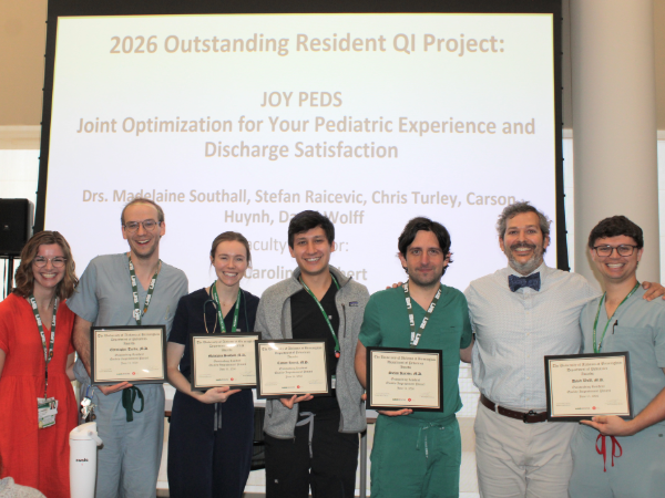 Pediatric Residents receive 2026 Outstanding Resident Quality Improvement Project Award