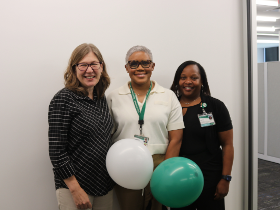 LaNeitria Head and colleagues with balloons