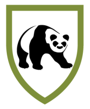Crest logo of a panda.