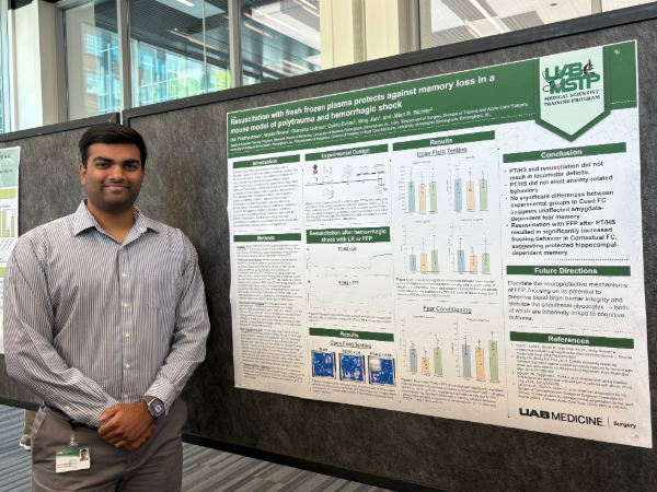 Pradhyumnan represents Richter Lab, wins first place at the 2025 Heersink School of Medicine Medical Student Research Day