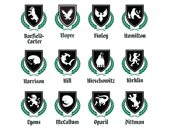 Collection of crest logos.