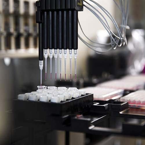 Close up of genomic sampling machine in laboratory.