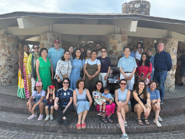 Members of the Department of Pathology gathered for a picnic alongside their families