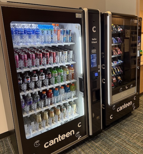 Snack and drink vending machines.