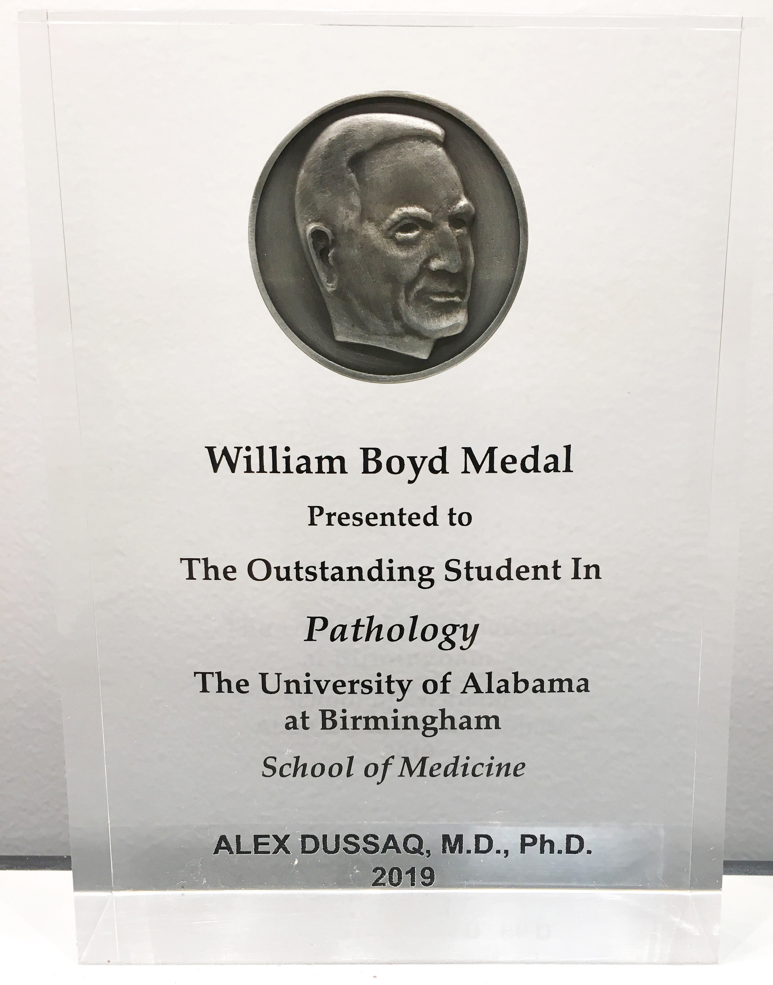 Dussaq Boyd Medal 2019