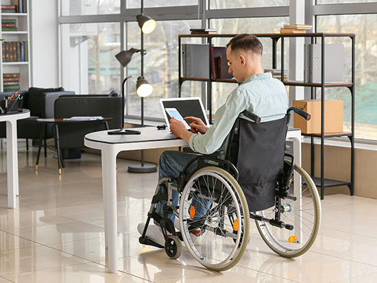 SCI patient in wheelchair
